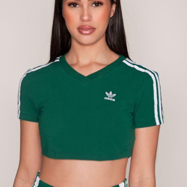 adidas crop top green