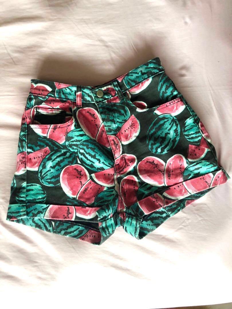 American apparel watermelon shorts top