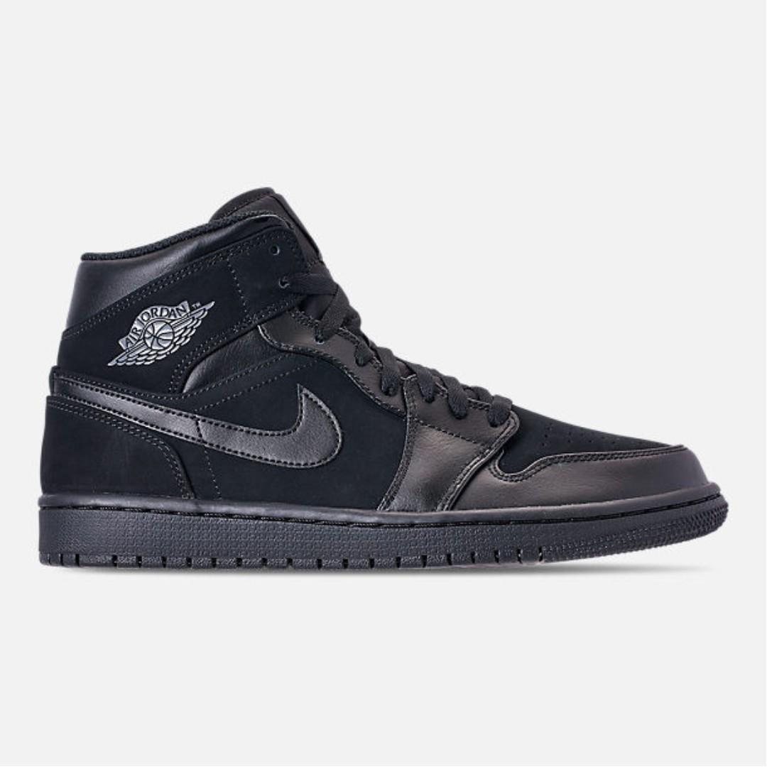 nike air jordan 1 retro mid triple black