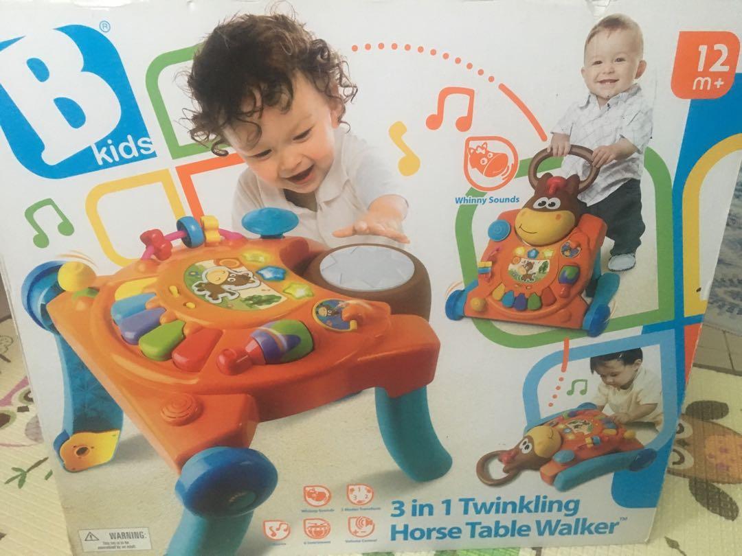 3 in 1 twinkling horse table walker