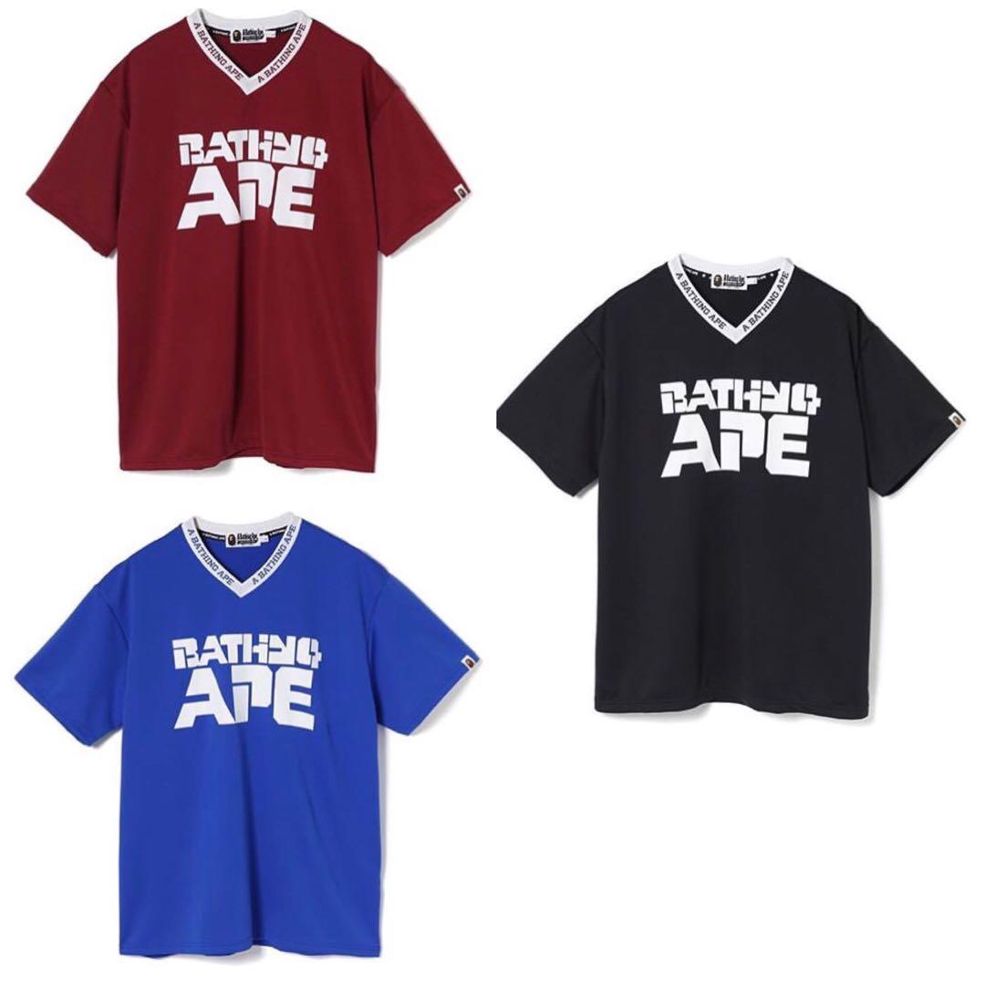 Bape relaxed v neck jersey tee, Men's Fashion, Tops & Sets