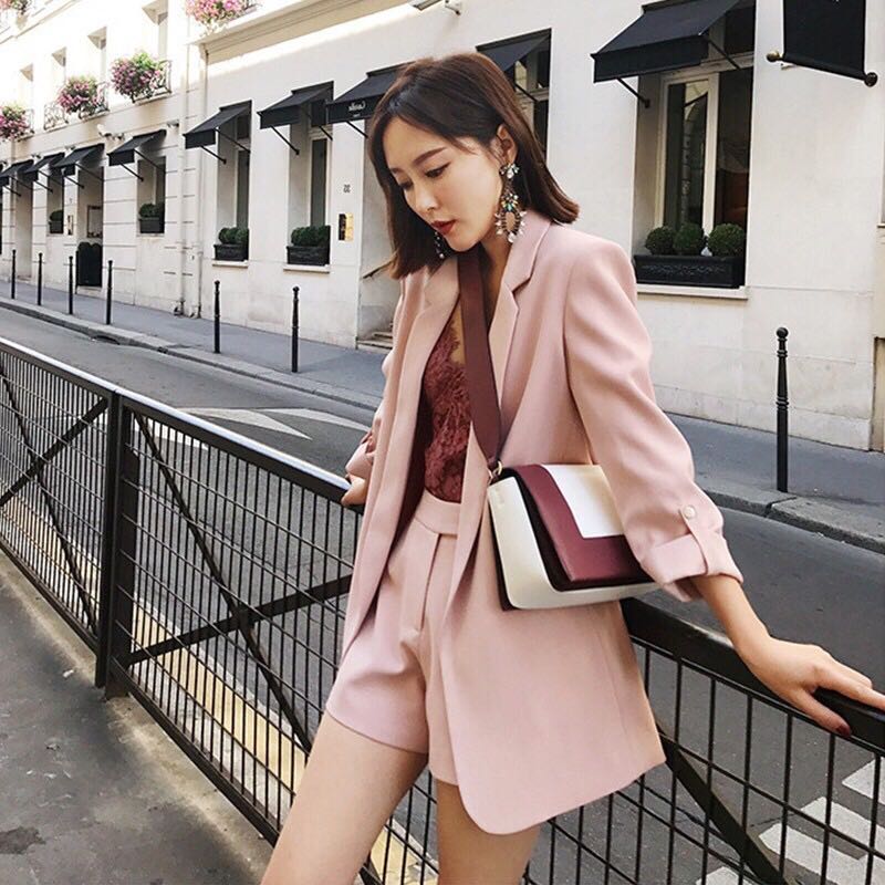 Coat and shorts outfit hotsell