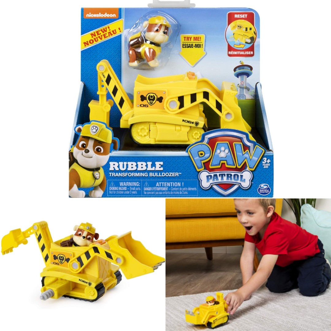 BNIB Paw Patrol Rubble s Transforming Bulldozer with Pop Out