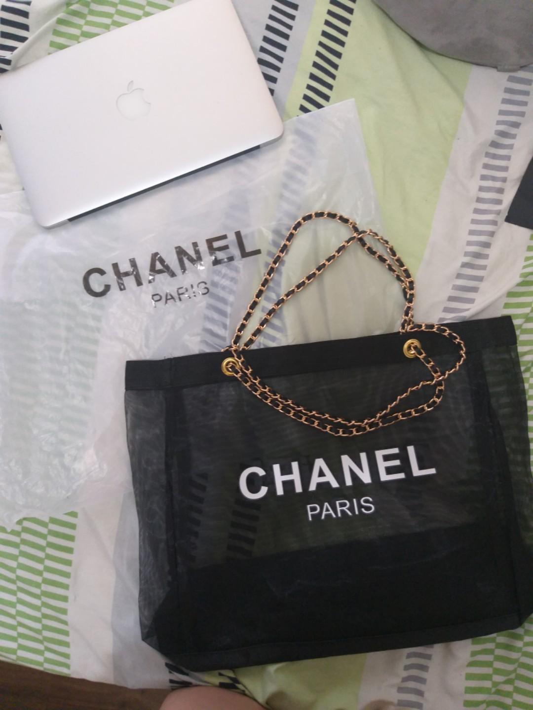 chanel mesh tote beach bolsa