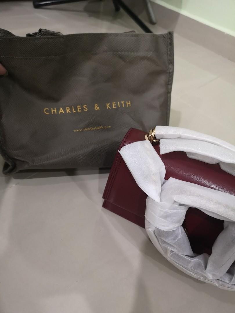 Charles & keith chain & strap push lock shoulder bag discount