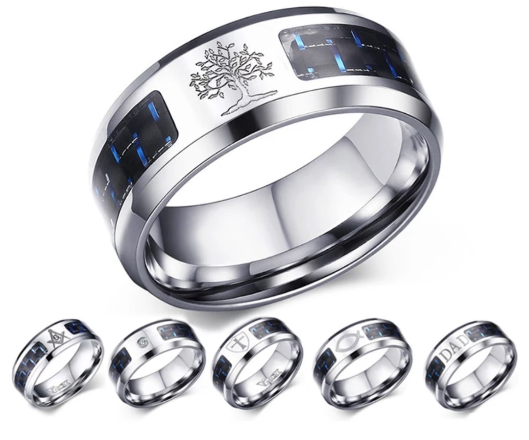 Custom Engrave Word or Symbol Stainless Anti Rust Ring Promise
