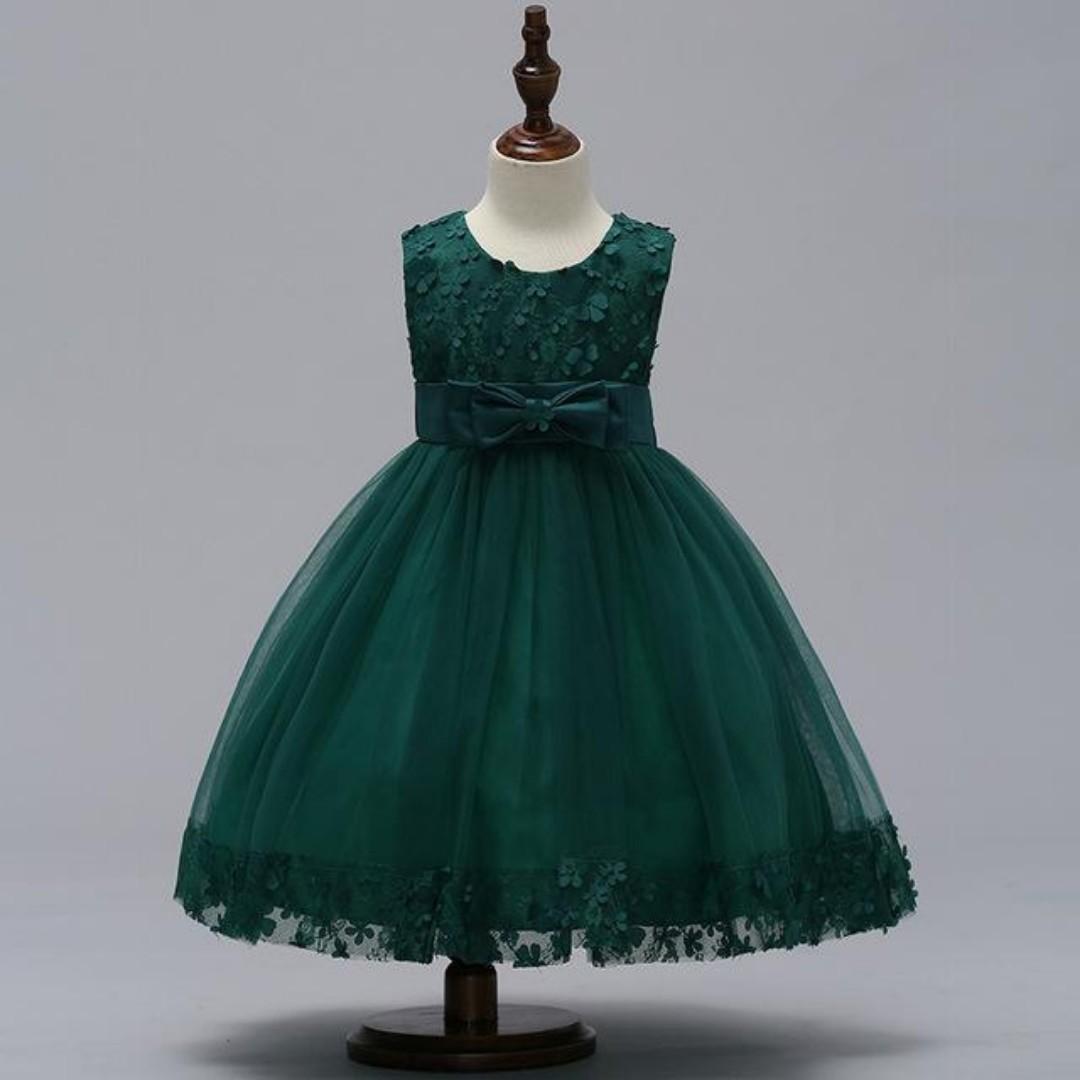 flower girl dresses dark green