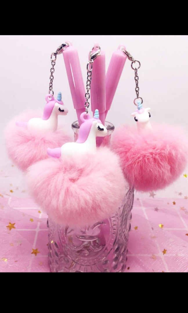 Fluffy Unicorn Pen Books Stationery Stationery On Carousell