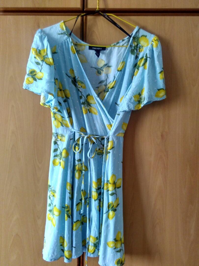 Forever 21 Lemon Wrap Dress Women s Fashion Tops Sleeveless on Carousell