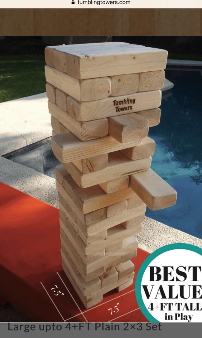 Giant Jenga 美國實木巨型層層疊可疊至4 高 Toys Games Toys