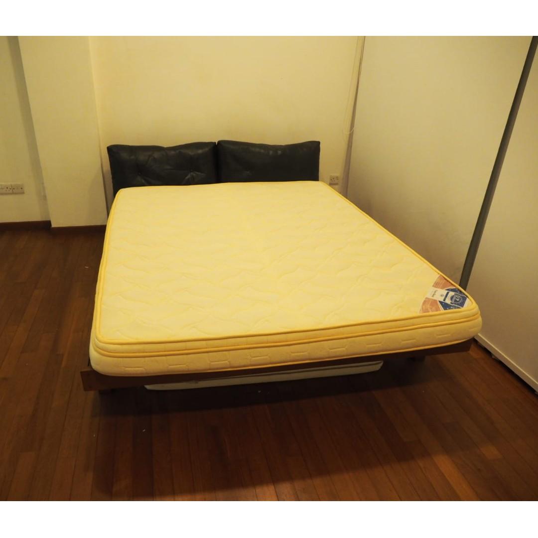 Heavy Duty Bespoke Dark Bed With Mattress Furniture Beds