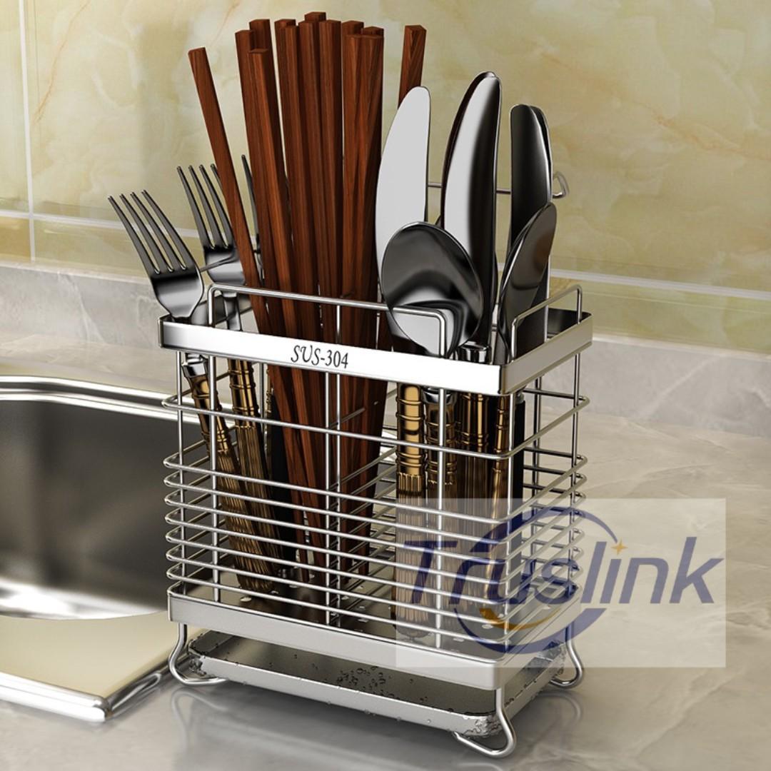High Quality SUS304 Stainless Steel Knife Fork Spoon Holder Kitchen Chopstick Rack Kitchen
