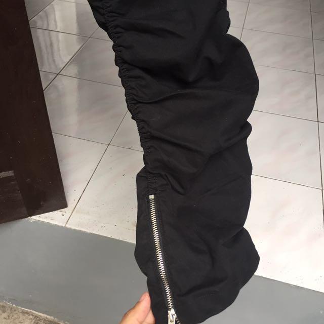 Cotton twill joggers zipper deals
