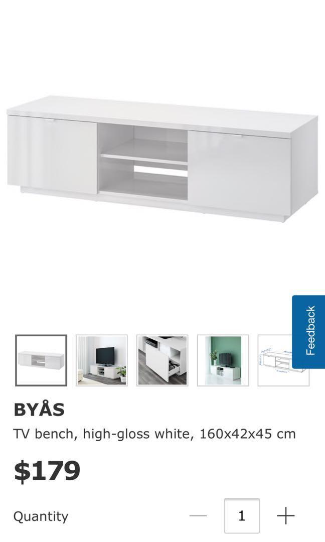 Ikea Byas Tv Cabinet Furniture Shelves Drawers On Carousell