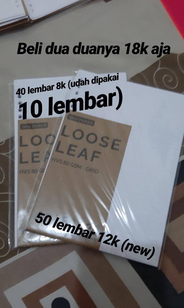 Kertas Binder Loose Leaf A5 Grid Kotak Kotak Books Stationery