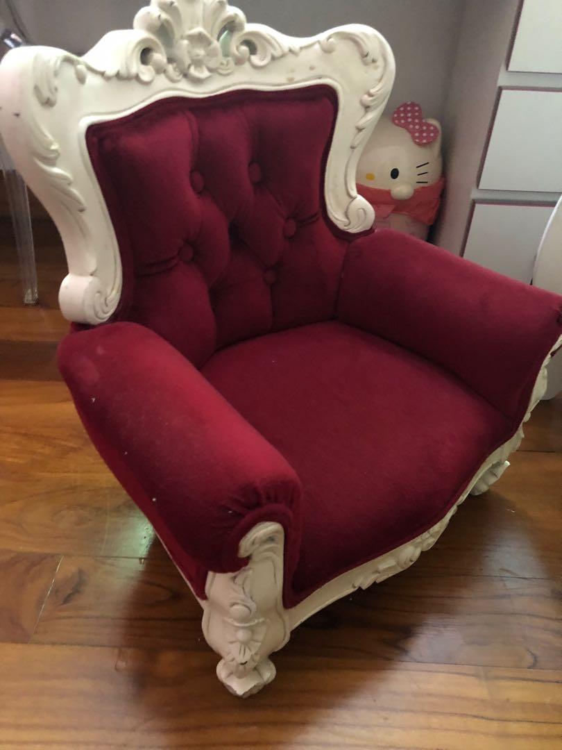 Kids Sofa Boudoir Velvet Wooden Chair Girls Furniture Sofas On