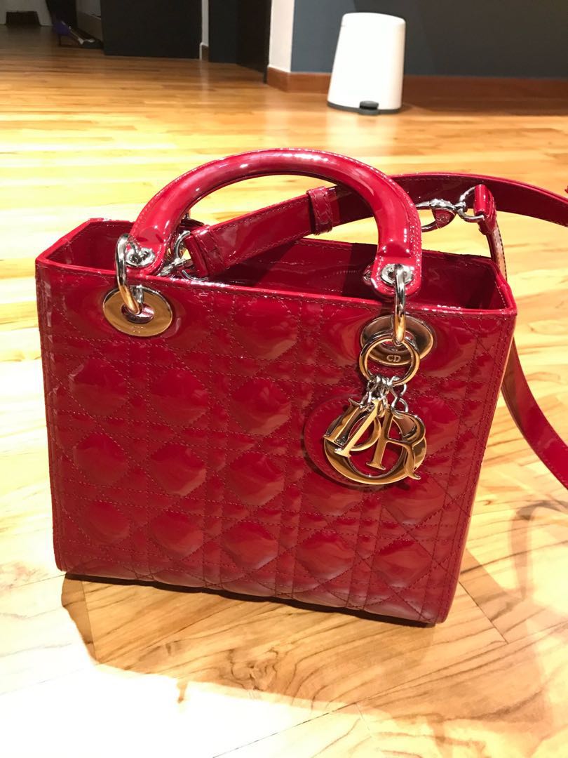 Red patent lady dior clearance