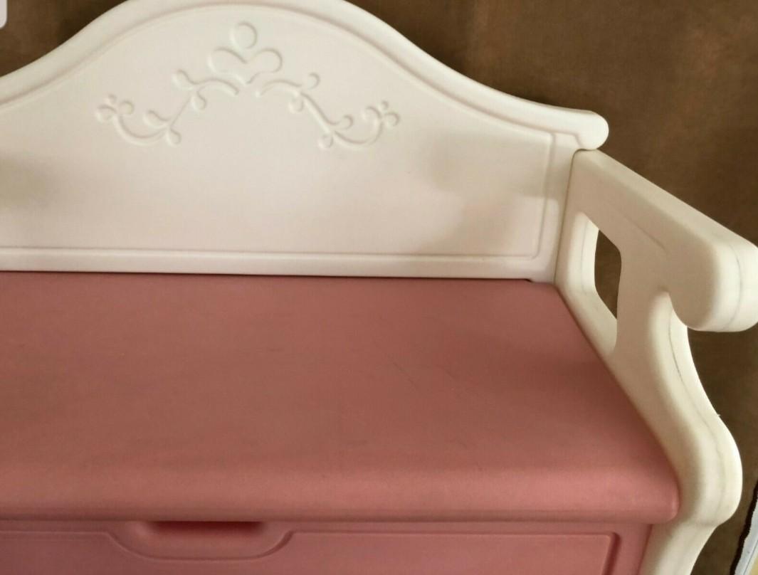 little tikes pink bench toy box