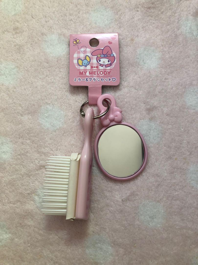 My Melody Keychain with real mini mirror and hairbrush, Babies & Kids