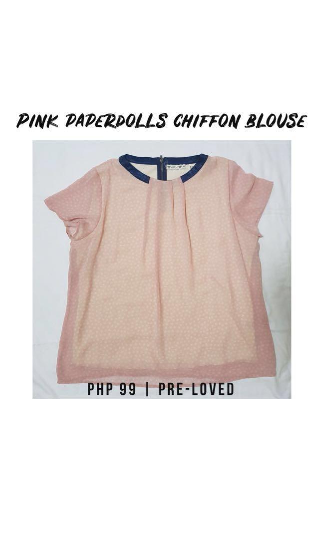 Pink Paperdolls Chiffon Blouse Plus Size 2xl Women S Fashion