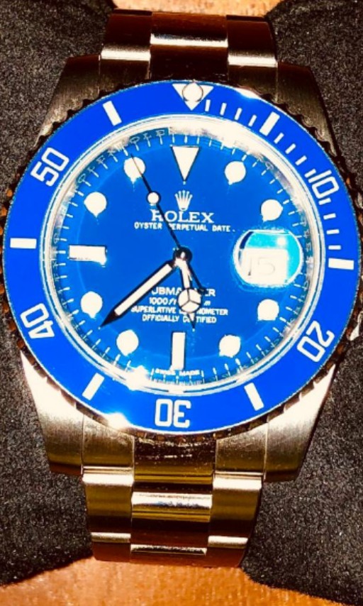 rolex smurf white gold