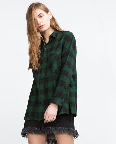 zara green flannel