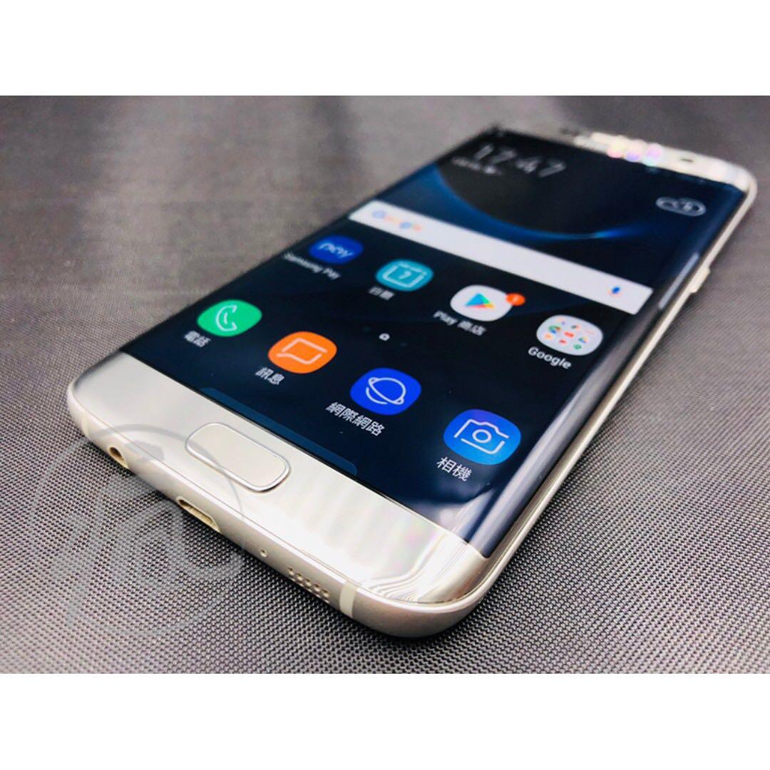 螢幕有紅線降價售出samsung Galaxy S7 Edge 32g銀中古單機 店家保固7天 Sam 手機平板 安卓android在旋轉拍賣