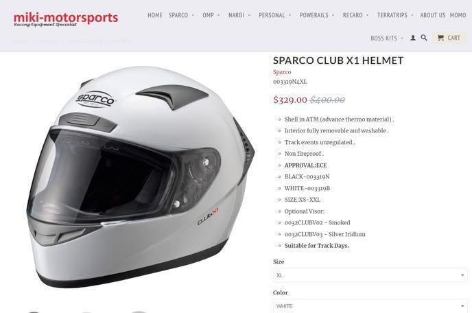 sparco CLUB X-1 ホワイト XLサイズ
