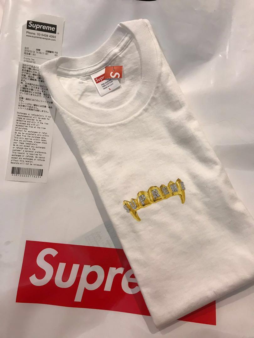 supreme fronts tee white