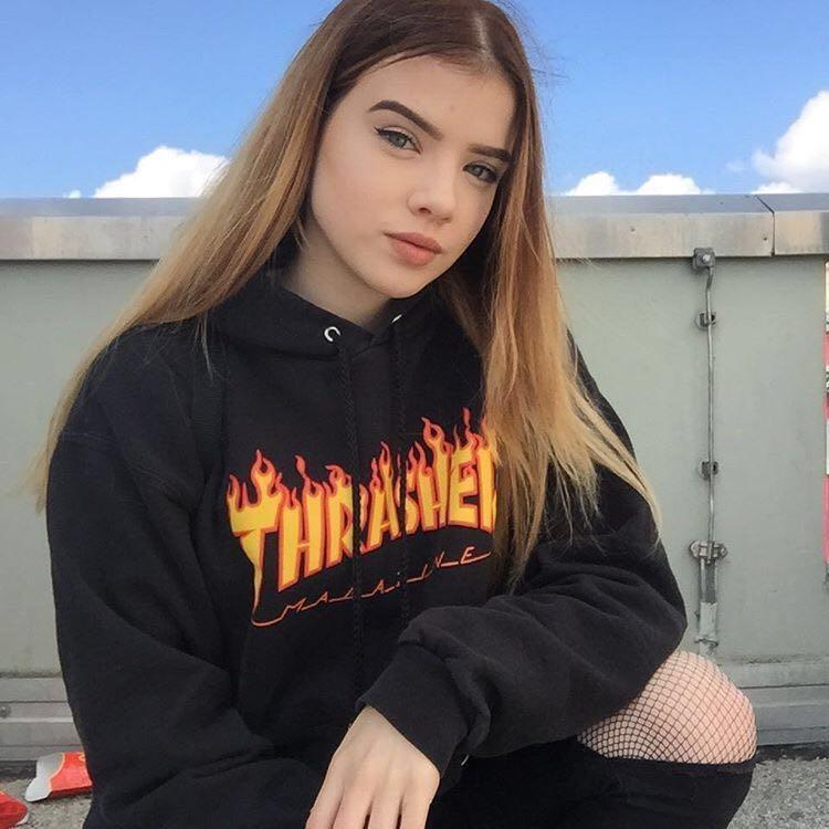 ulzzang thrasher hoodie Women s Fashion Coats Jackets and Outerwear on Carousell