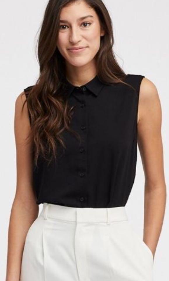Uniqlo rayon sleeveless black top