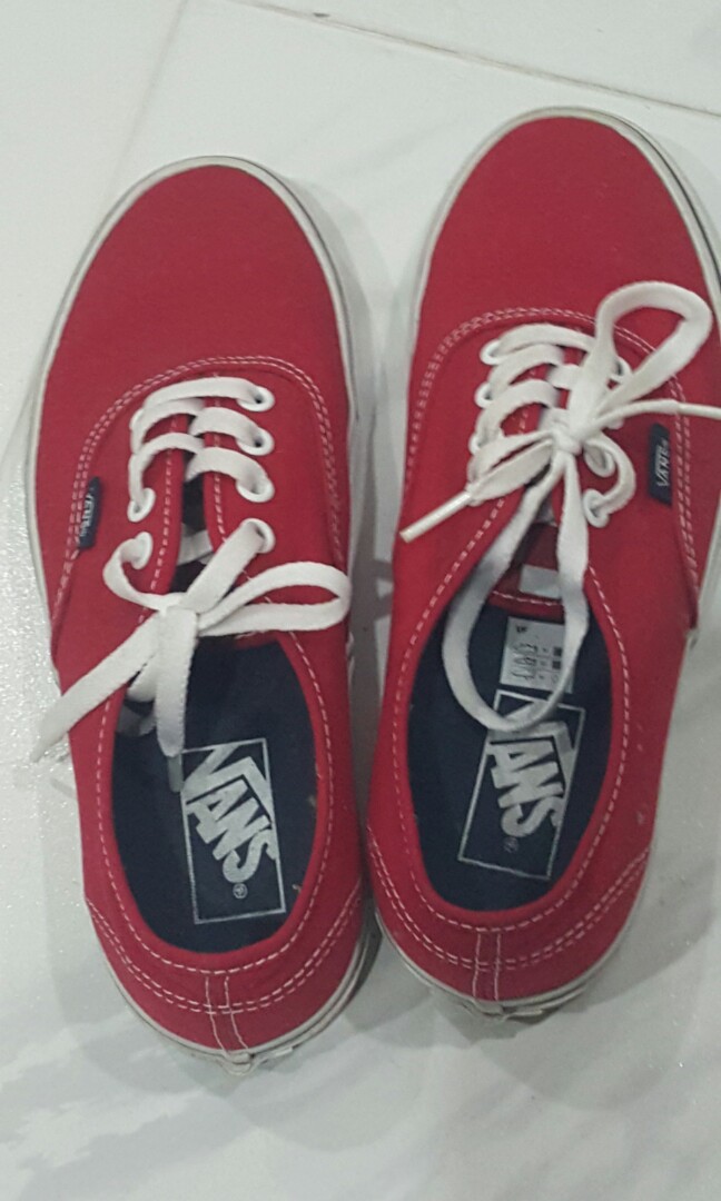 Vans Authentic Red Mens 6.0/Women 7.5 /EUR 38, Women's Fashion, Footwear,  Sneakers on Carousell