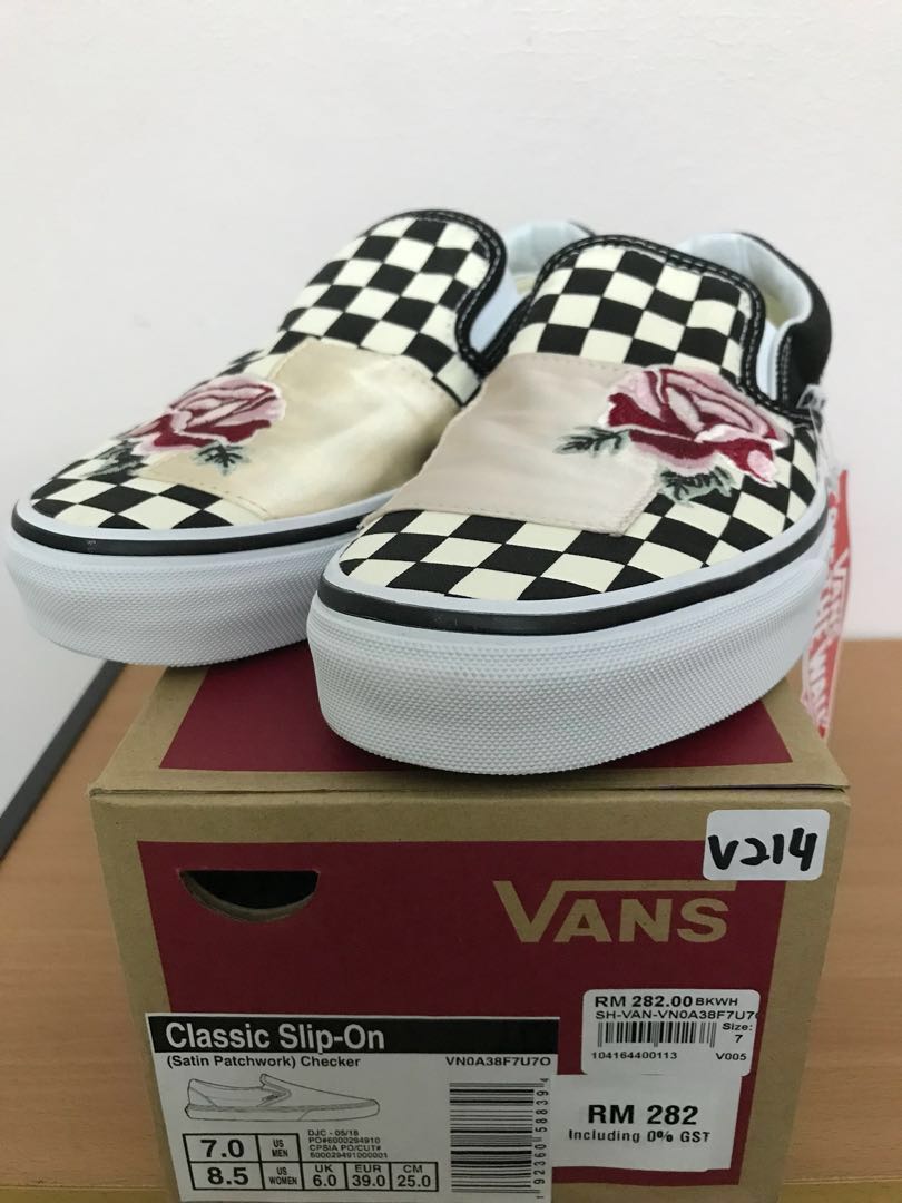 vans slip on satin patchwork