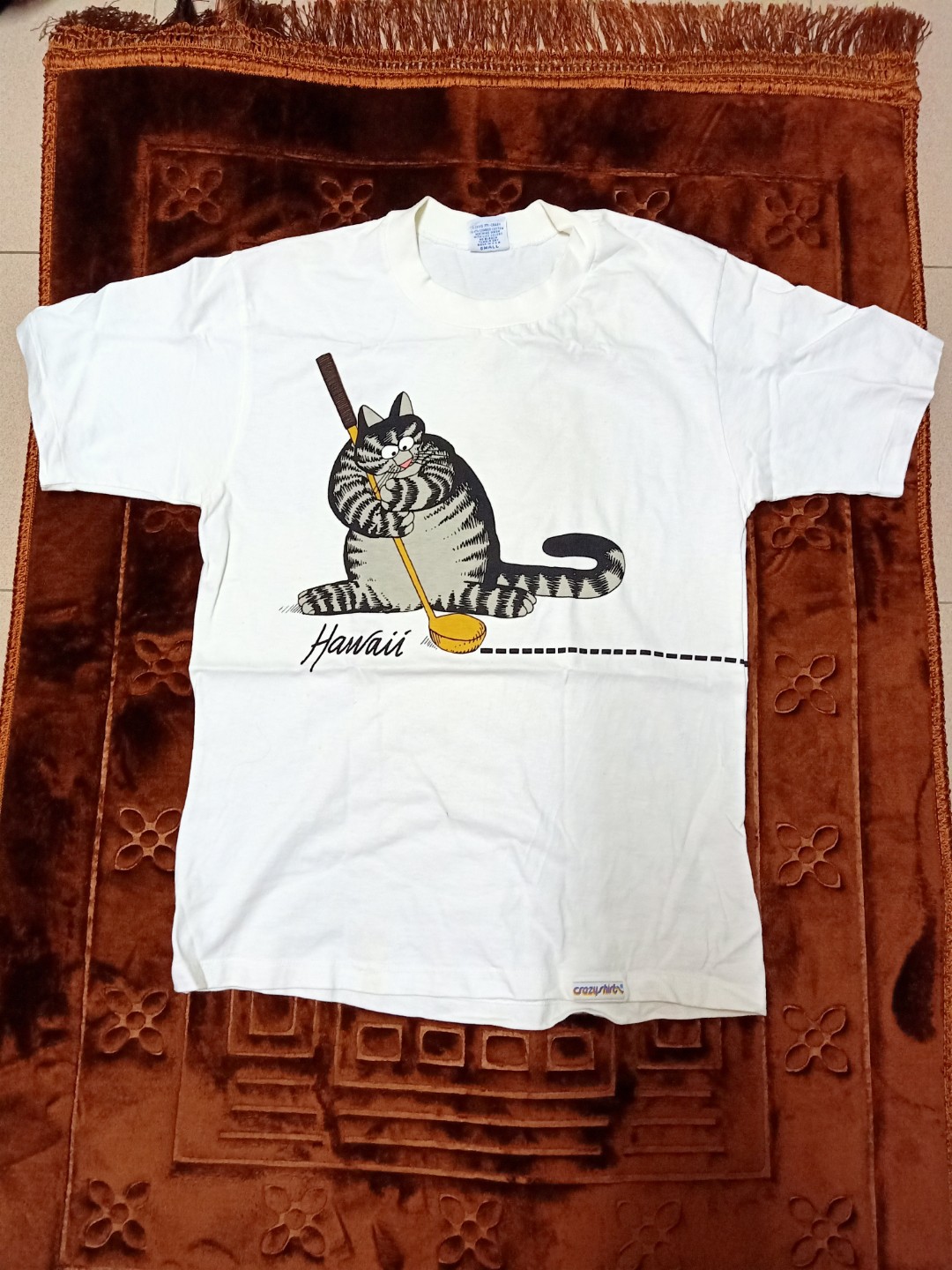 Vintage Crazy Shirt Bkliban Hawaii Kucing Gemuk Fesyen Lelaki