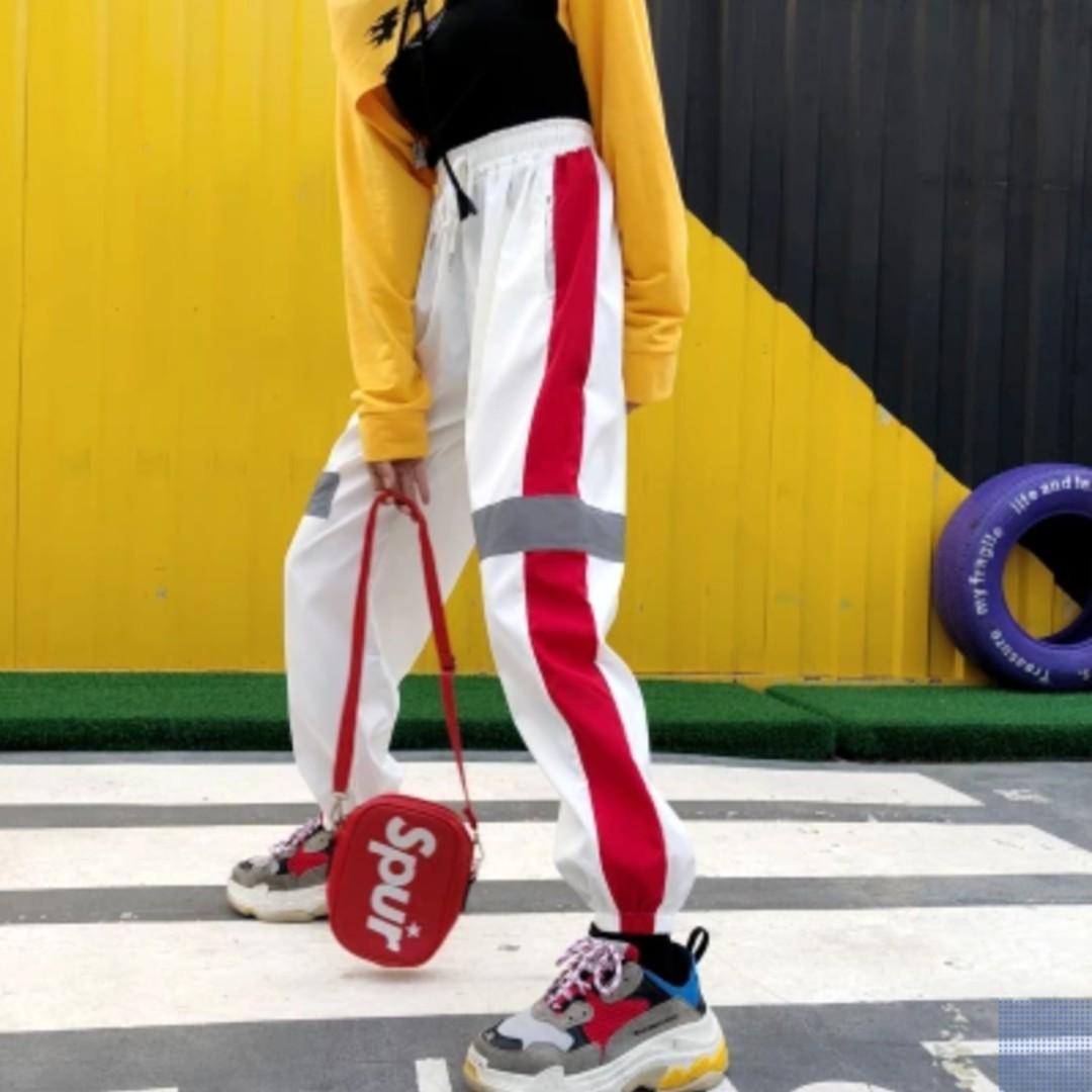 White hotsell reflective joggers