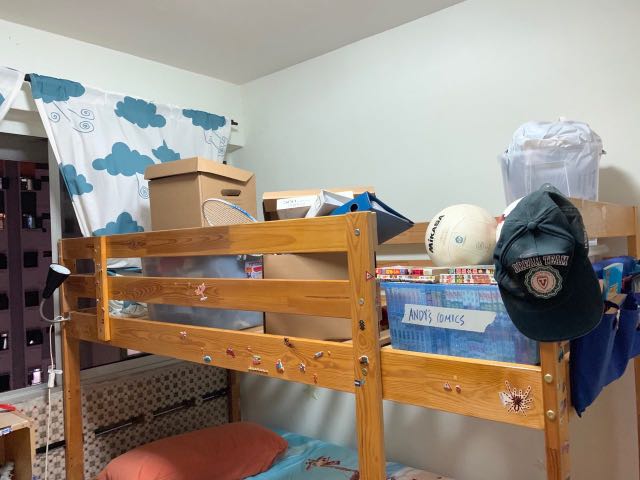 Wooden Bunk Bed W 2 Ikea Mattress Furniture Beds Mattresses On Share This Listing