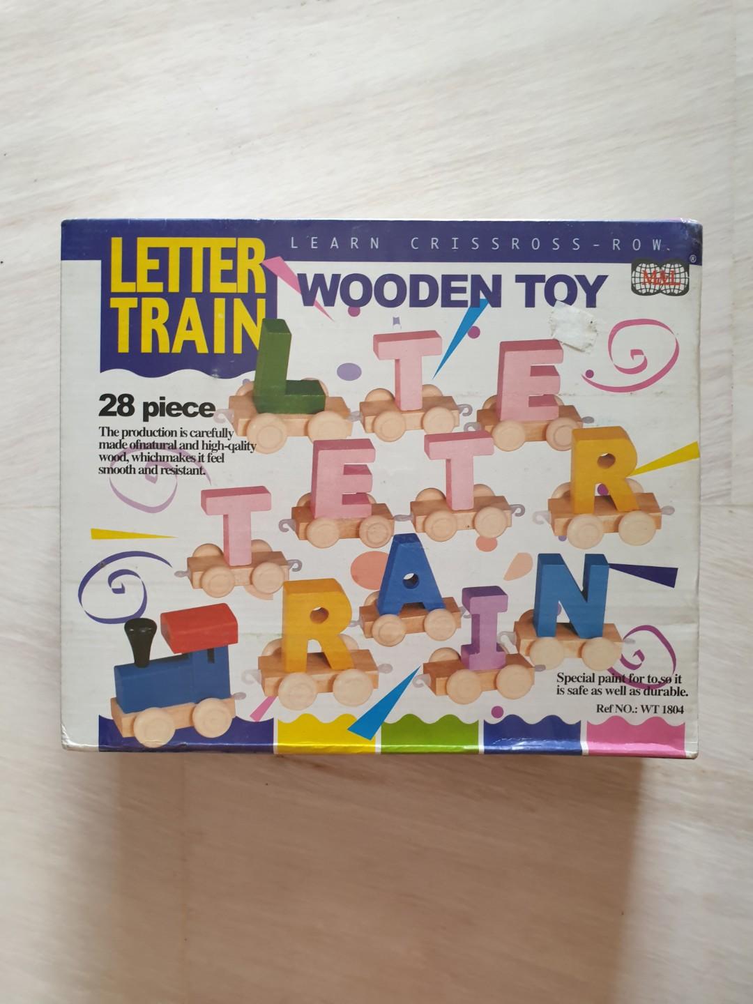 Wooden Letter Train, Hobbies & Toys, Toys & Games on Carousell
