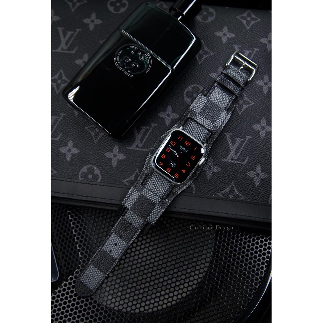 Apple Watch Band Repurposed Damier LV Monogram Brown, 40mm/41mm / Black