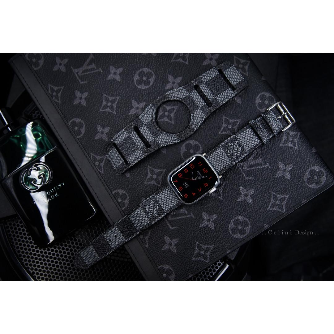 Apple Watch Series 4 Band | Cuff Style Apple Watch 40mm Band 44mm Band | LV  Apple Watch Band Louis Vuitton iwatch Band LV | Damier Grapite