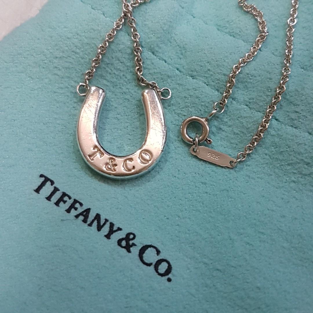 Tiffany Horseshoe Diamond Necklace Platinum 950 Diamond Men,Women Fashion Pendant  Necklace [Silver] | Chairish