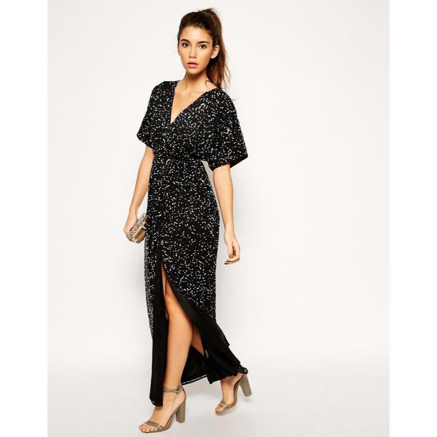 petite sequin maxi dress