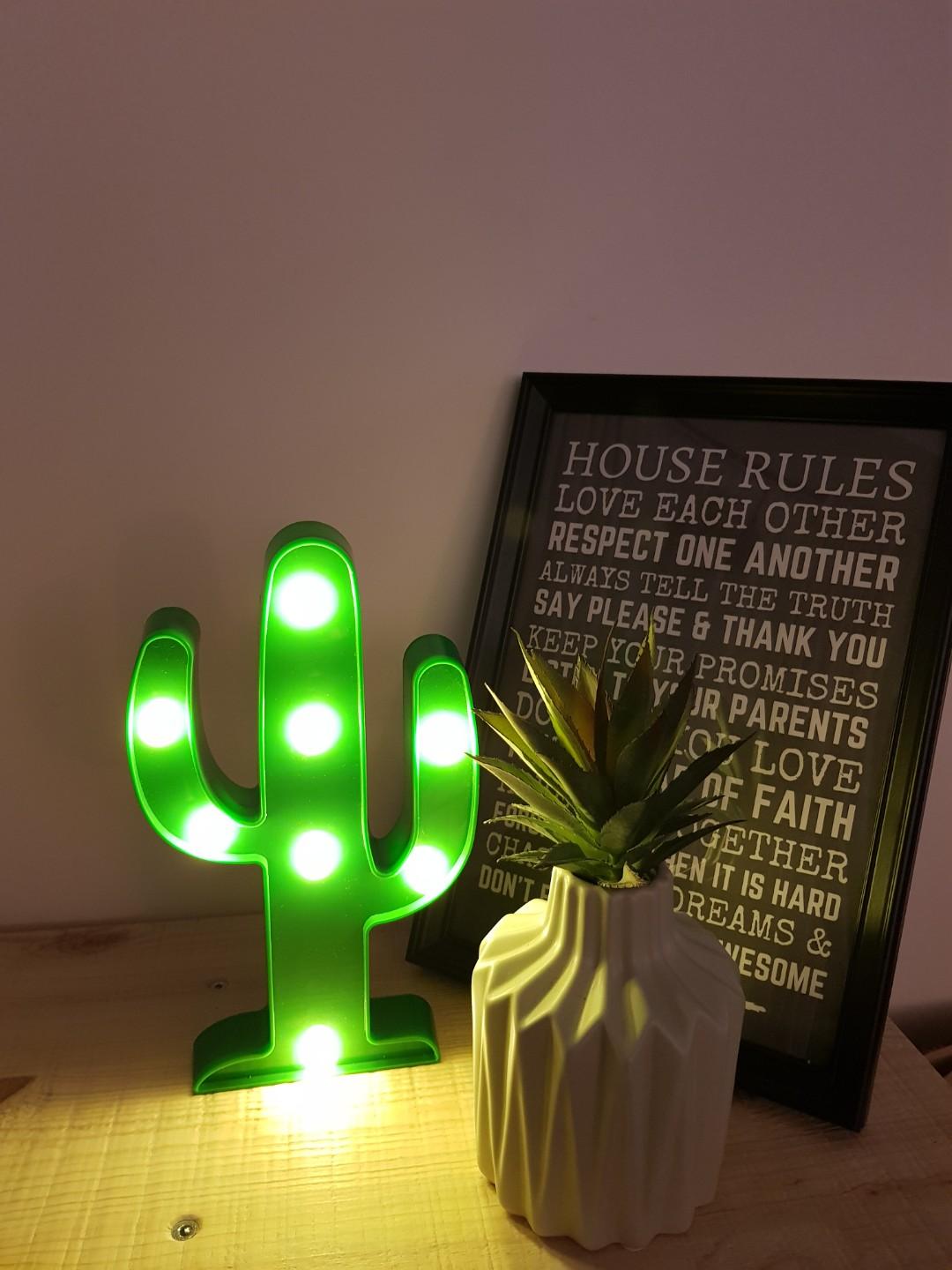 Cactus Night Light Home Decor Furniture Home Decor Lighting
