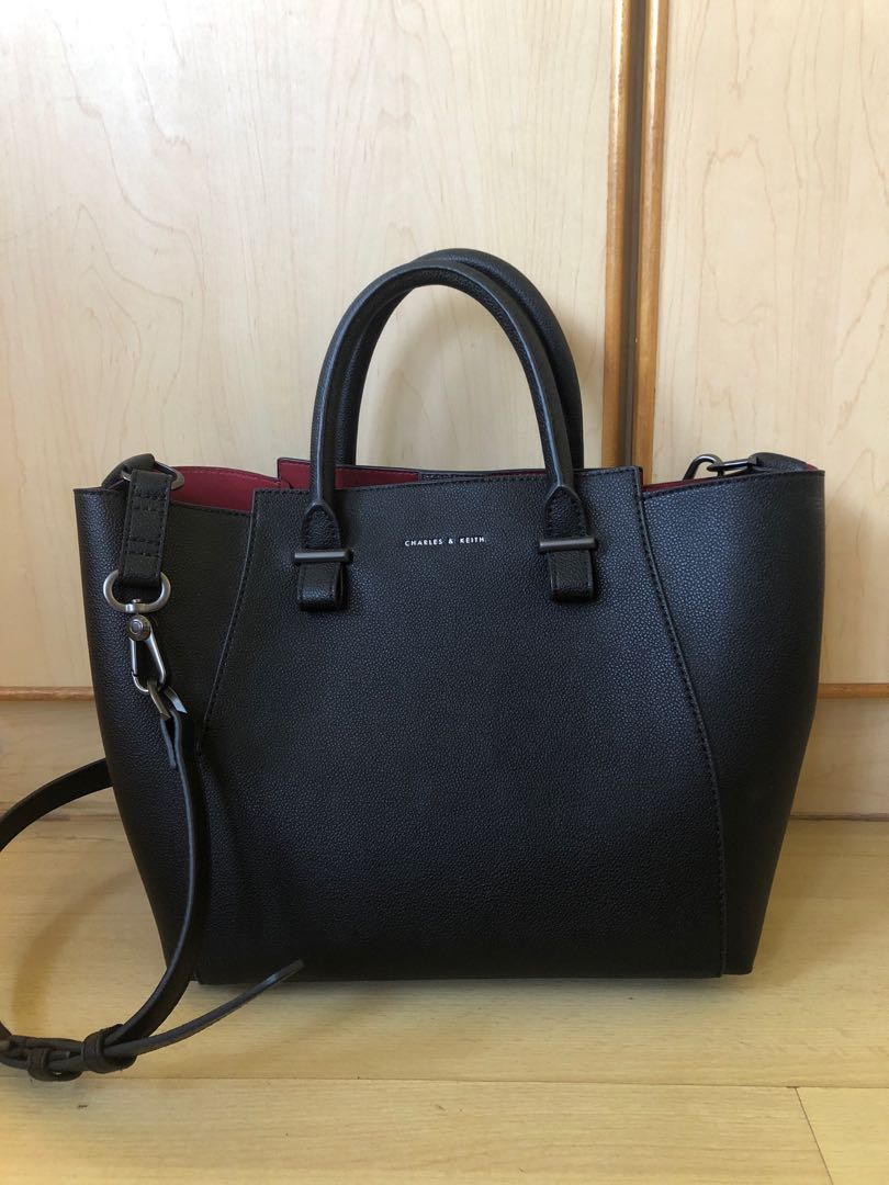 Charles and keith black purse Clearance