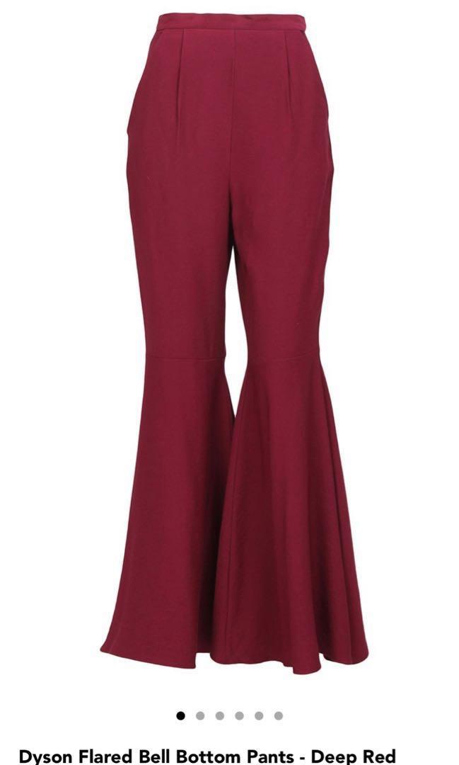 Red bell bottom pants on sale