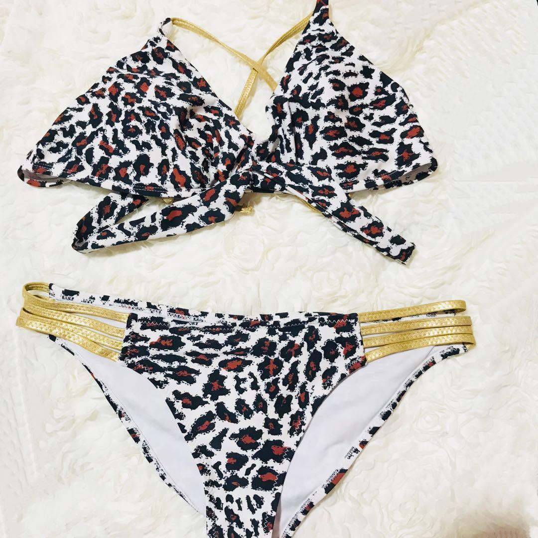 leopard 2 piece swimsuit
