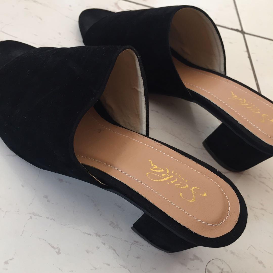 High Heels Wanita Sepatu Hak Tinggi Warna Hitam Fesyen Wanita Sepatu Di Carousell