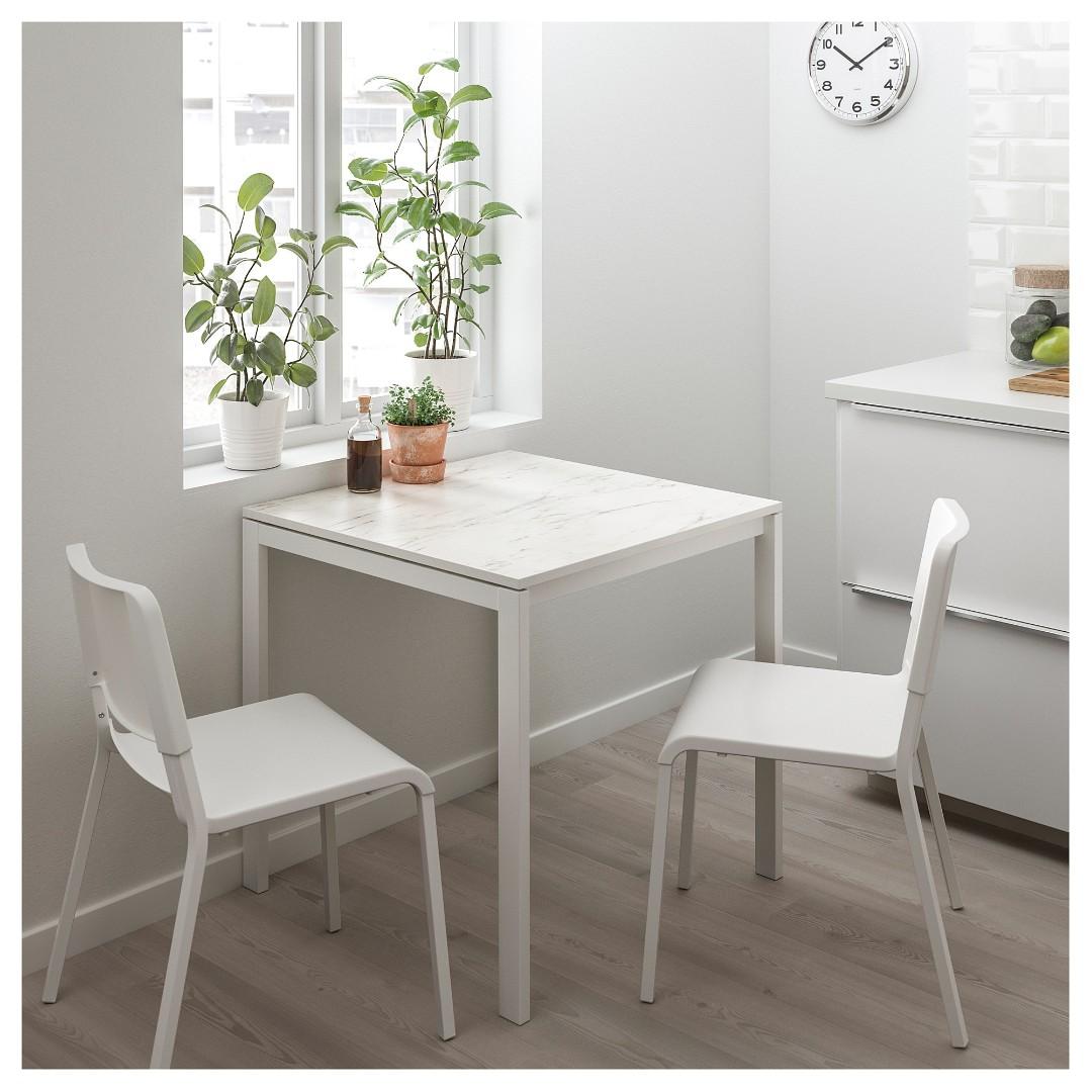 Ikea Melltorp Table 2 Teodores Chair Set White Free Stool Furniture Tables Chairs On Carousell