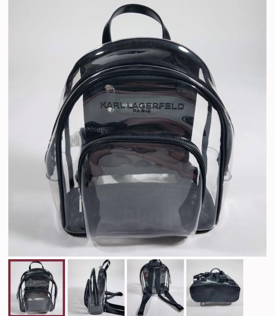 Marked down On hand Karl Lagerfeld Clear Backpack Women s Fashion Bags Wallets Backpacks on Carousell