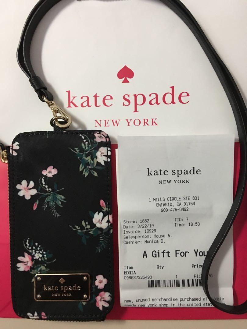 kate spade new york edria wilson road lanyard wallet black