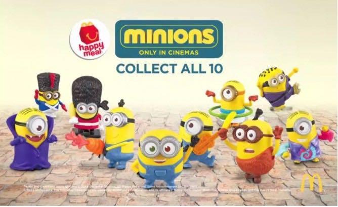 list of mcdonald's minion toys